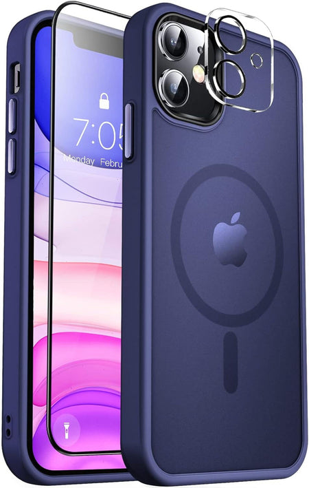 Entronix Apple iPhone 11 3-in-1 Bundle - [Magnetic] Translucent Matte Case, 1 Clear Screen Protector & 1 Camera Lens Protector, - Entro Retail