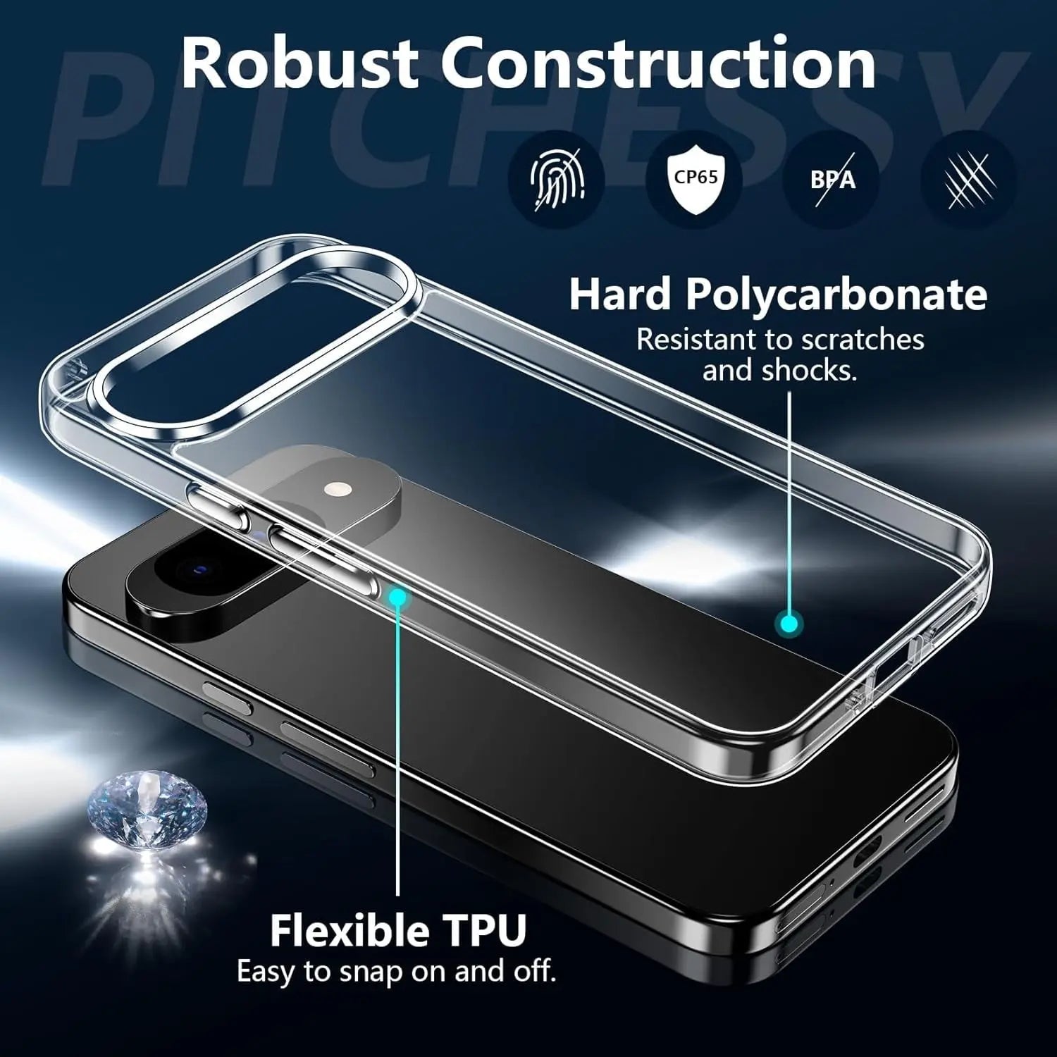 Entronix Bundle Compatible with Pixel 9 - Clear Case & 1 Clear Screen Protector - Entronix