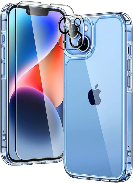 Entronix Case Heavy Duty Transparent Case for Apple iPhone 13 Mini with 1 Screen Protector and Camera Lens, Shockproof Dropproof Slim Case Clear - Entro Retail