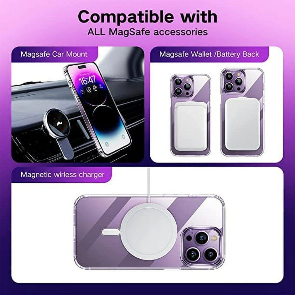 Entronix [Magnetic] Case Compatible with iPhone 13 Pro Max - [Hard Back] Slim Clear