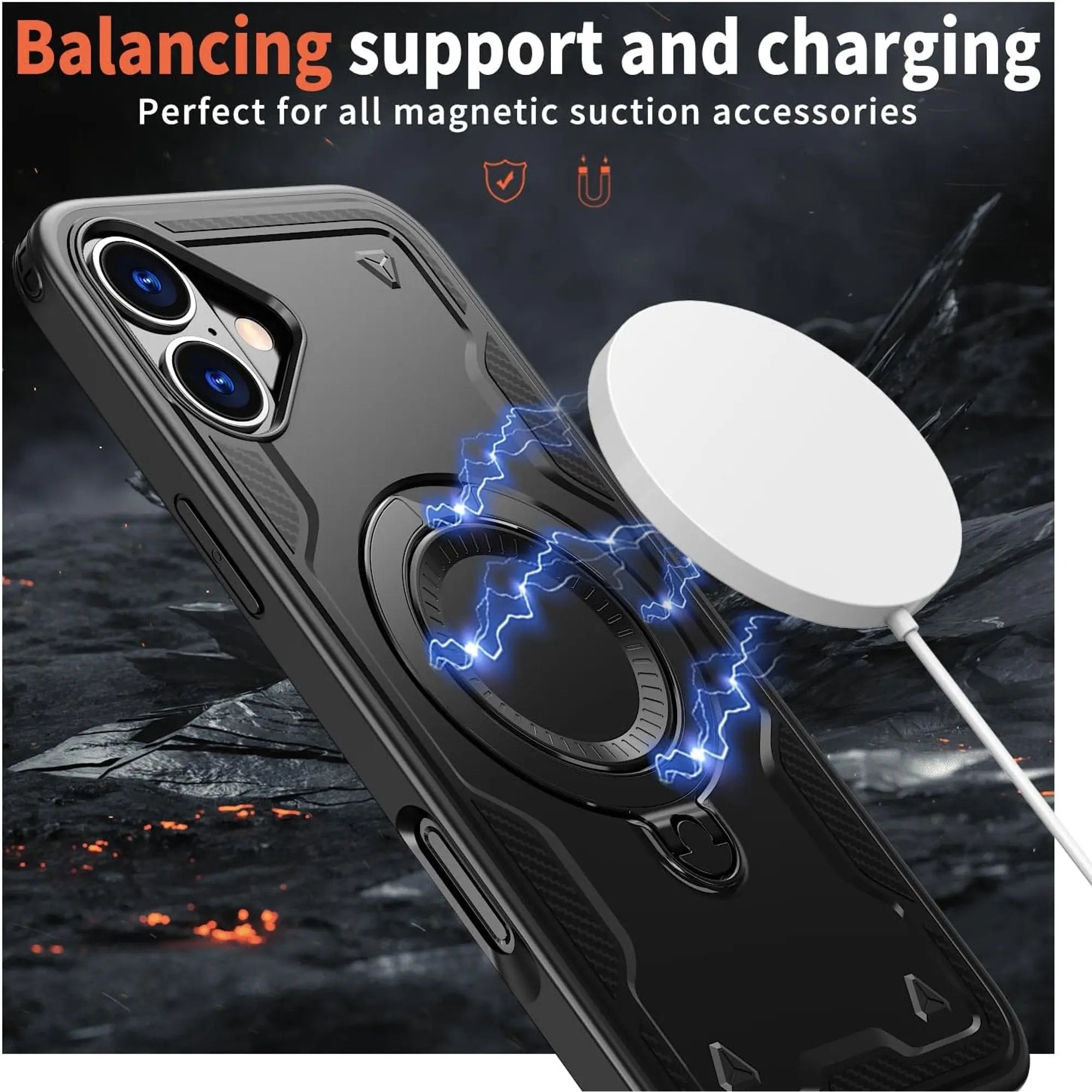 Entronix Apple iPhone 16 Plus [Magnetic-Compatible] Case - Armor Ring, - Entro Retail