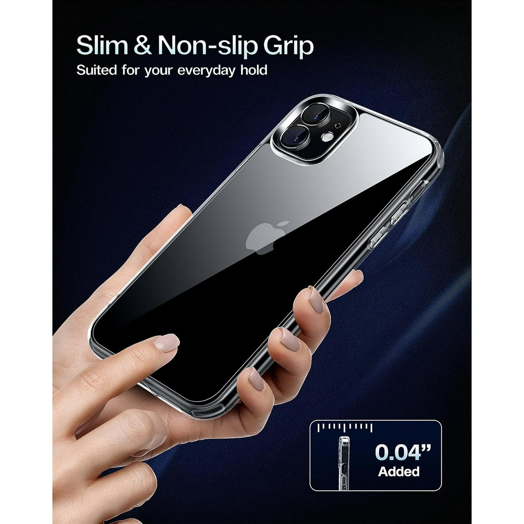 Entronix Case Compatible with iPhone 12 Mini - [Hard Back] Slim Clear