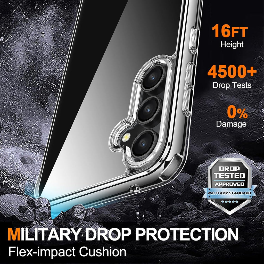Entronix Bundle Compatible with Galaxy S25 Plus - [Hard] Clear Case, 1 Clear Clear Screen Protector & 1 Camera Lens Protector