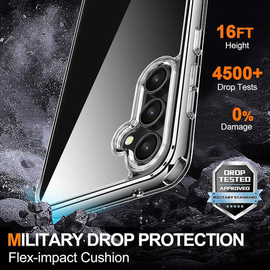 Entronix Bundle Compatible with Galaxy S25 Plus - [Hard] Clear Case, 1 Clear Clear Screen Protector & 1 Camera Lens Protector - Entronix