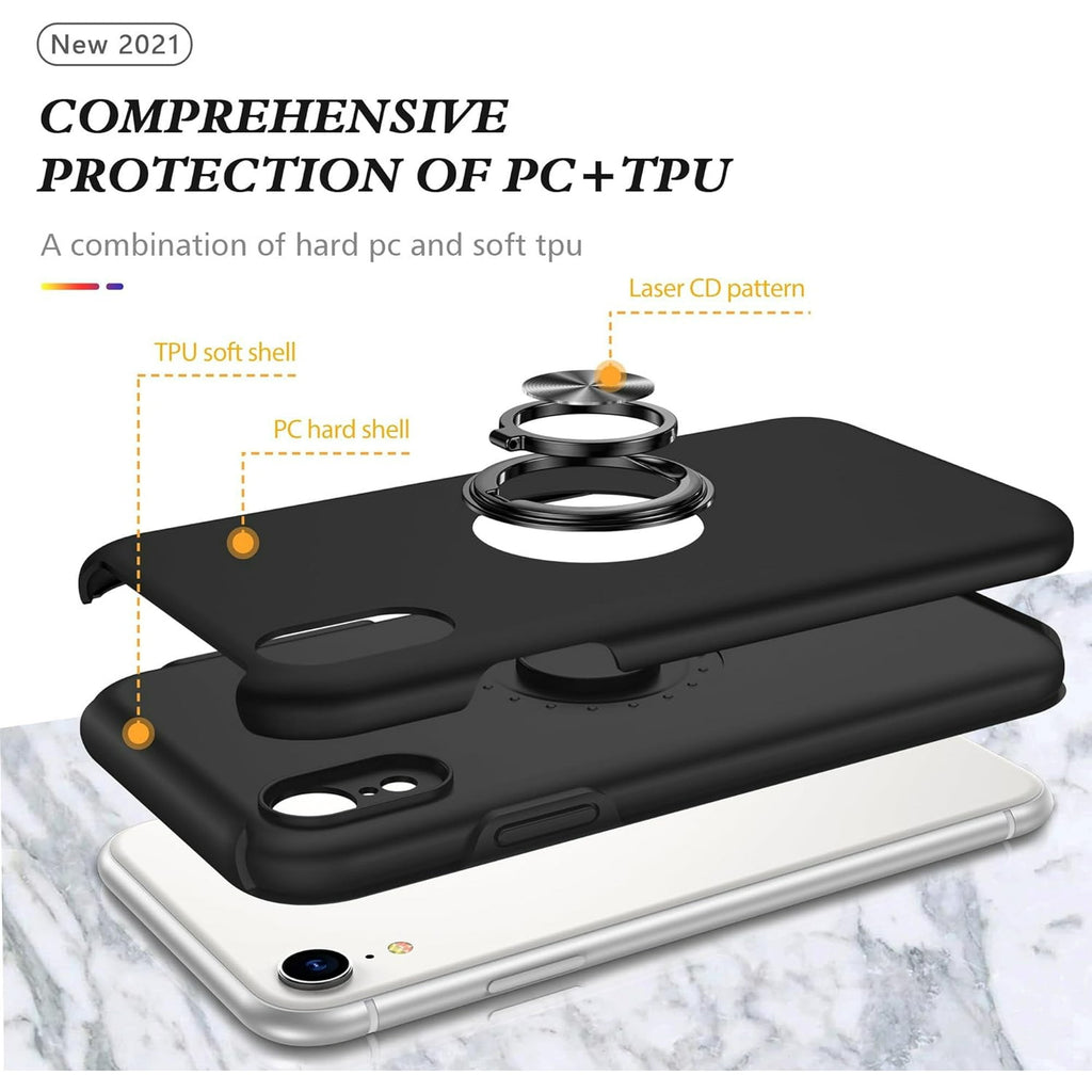 Entronix Apple iPhone XR Case - 360º Circular Ring Holder, - Entronix