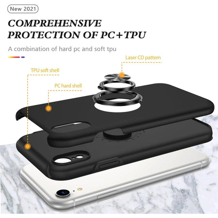 Entronix Apple iPhone XR Case - 360º Circular Ring Holder, - Entronix