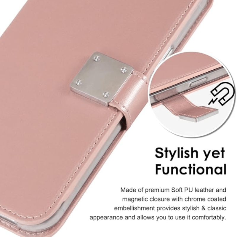 Entronix Case Compatible with Galaxy S25 Ultra - Foldable Leather Wallet, Card Holder & Lanyard - Entronix