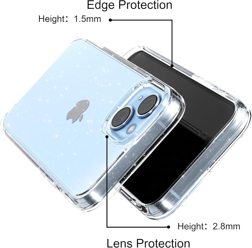 Entronix Glitter Clear Case for Apple iPhone XS Max, Crystal Clear Sparkly Bumper Cover - Entro Retail
