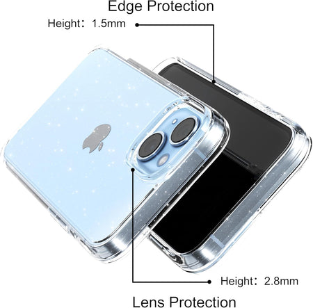 Entronix Glitter Clear Case for Apple iPhone XS Max, Crystal Clear Sparkly Bumper Cover - Entro Retail