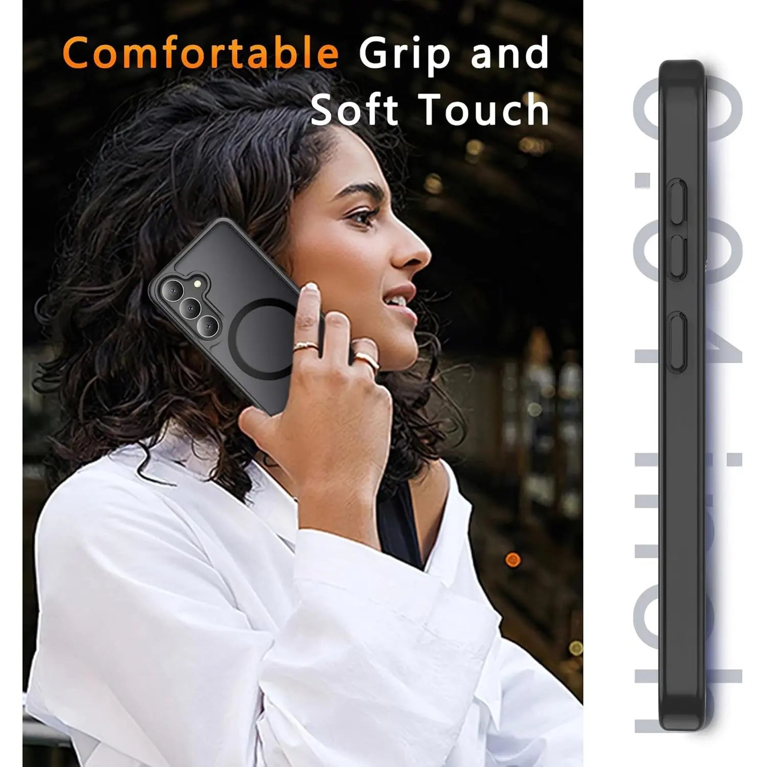 Entronix Bundle Compatible with Galaxy S24 Plus - [Magnetic] Translucent Matte Case & 1 Clear Screen Protector - Entronix