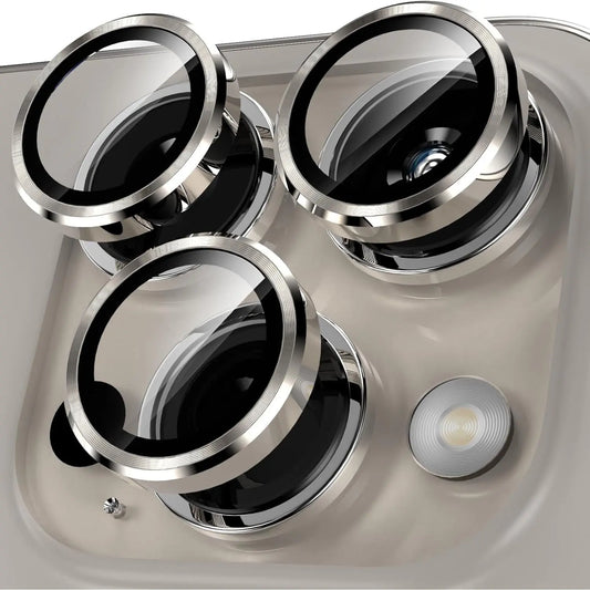 Entronix Camera Lens Protector Compatible with iPhone 15 Pro/15 Pro Max - Luxury Metal - Entronix