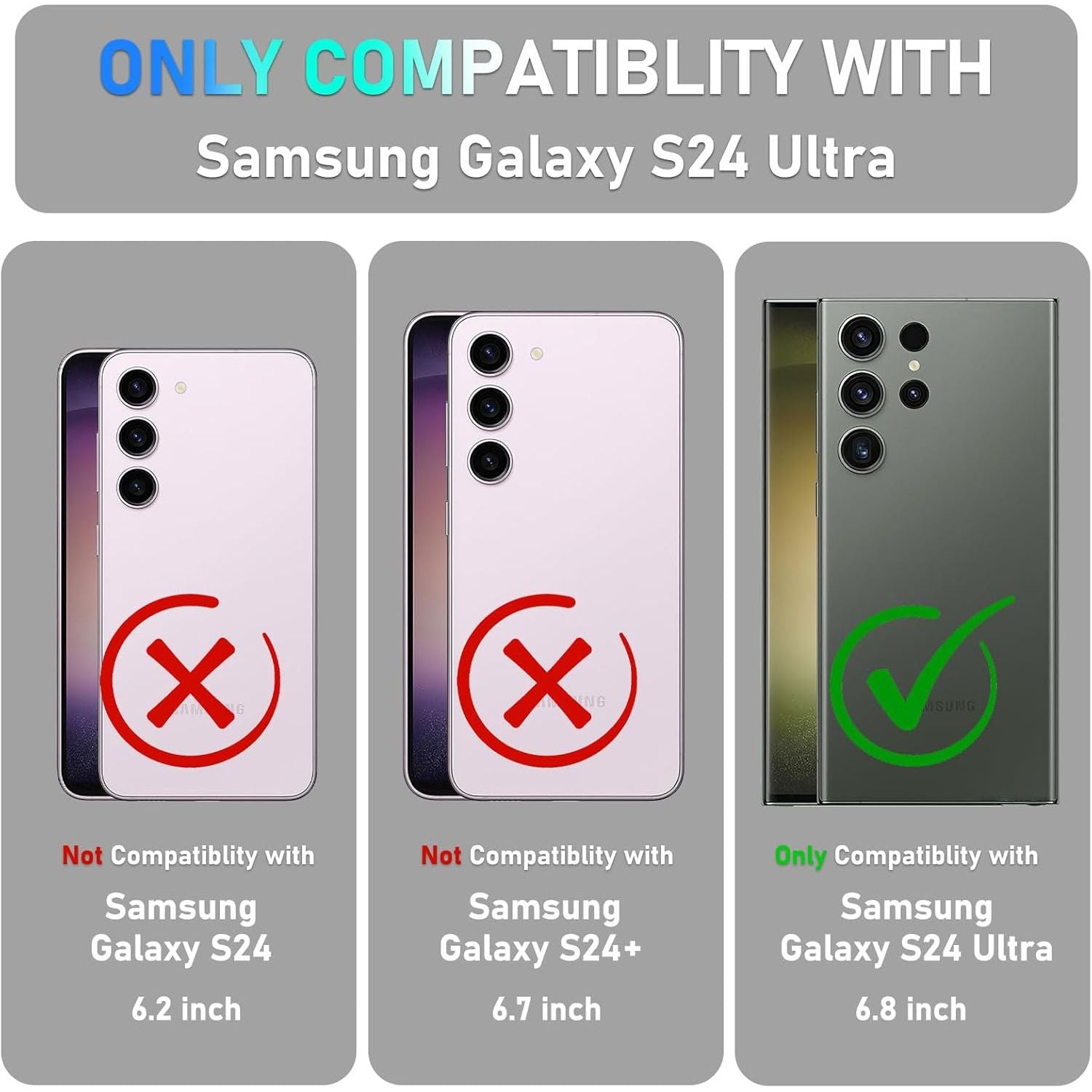 Entronix 2-Pack for Samsung Galaxy S24 Ultra, Clear Camera Lens Protector, Easy Installation - Entro Retail