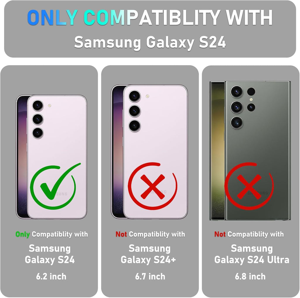 Entronix Clear Case for Samsung Galaxy S24, Crystal Clear Transparent Bumper Cover - Entro Retail