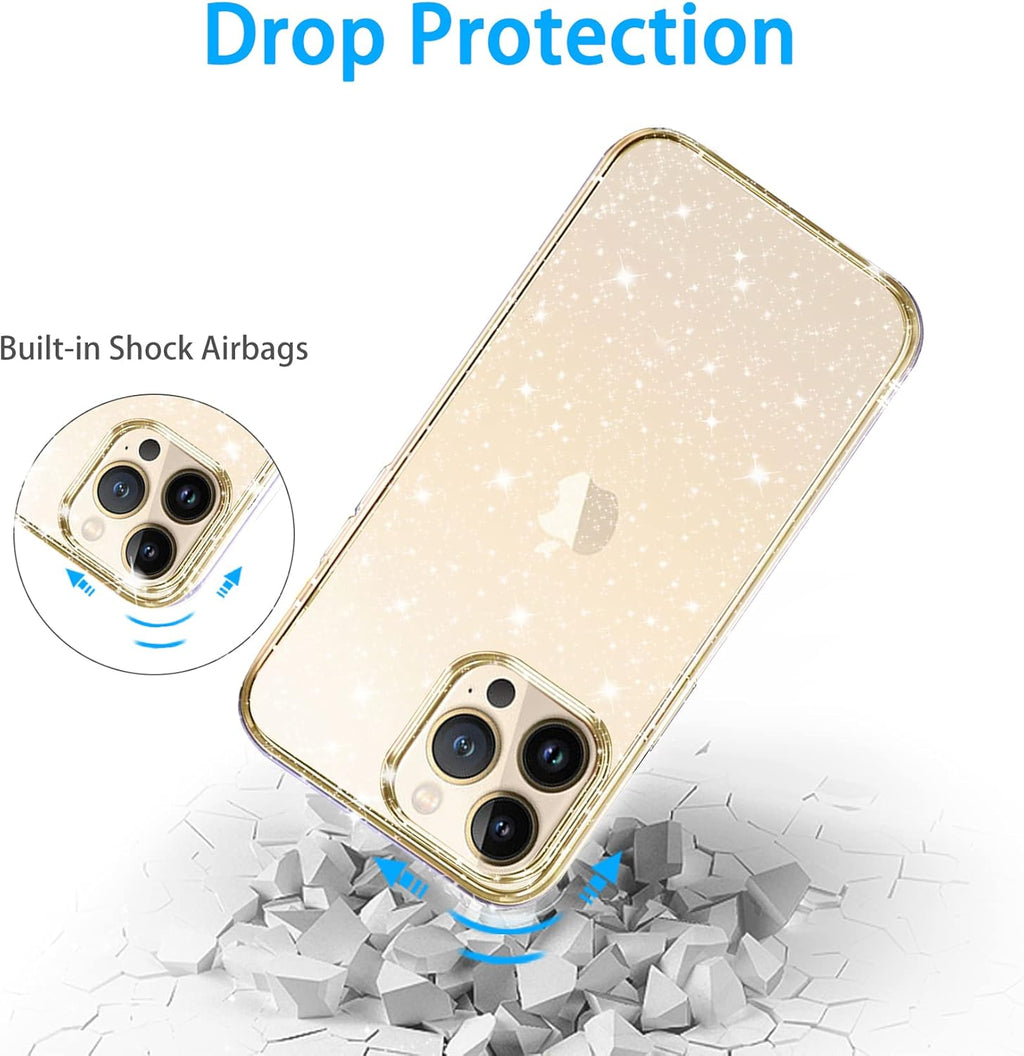 Entronix Glitter Clear Case for Apple iPhone 11 Pro Max, Crystal Clear Sparkly Bumper Cover - Entro Retail
