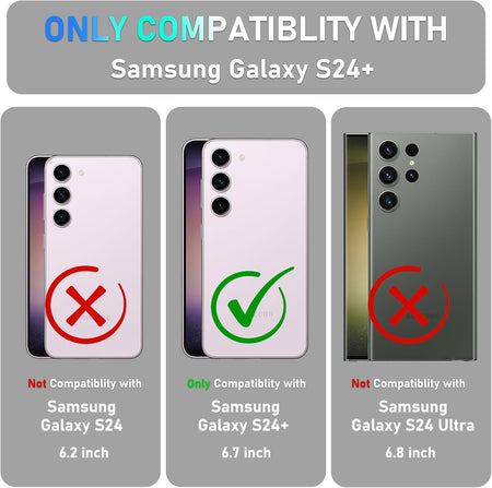 Entronix 3-in-1 Bundle for Samsung Galaxy S24 Plus, Heavy Duty Case & 2 Clear Tempered Glass Screen Protectors - Entro Retail