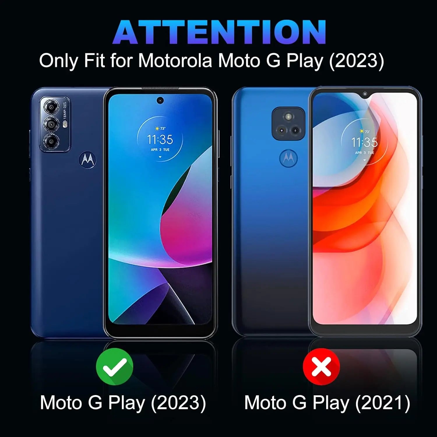 Entronix 2-Pack for Motorola G Play 2023, Clear Tempered Glass Screen Protector - Entro Retail