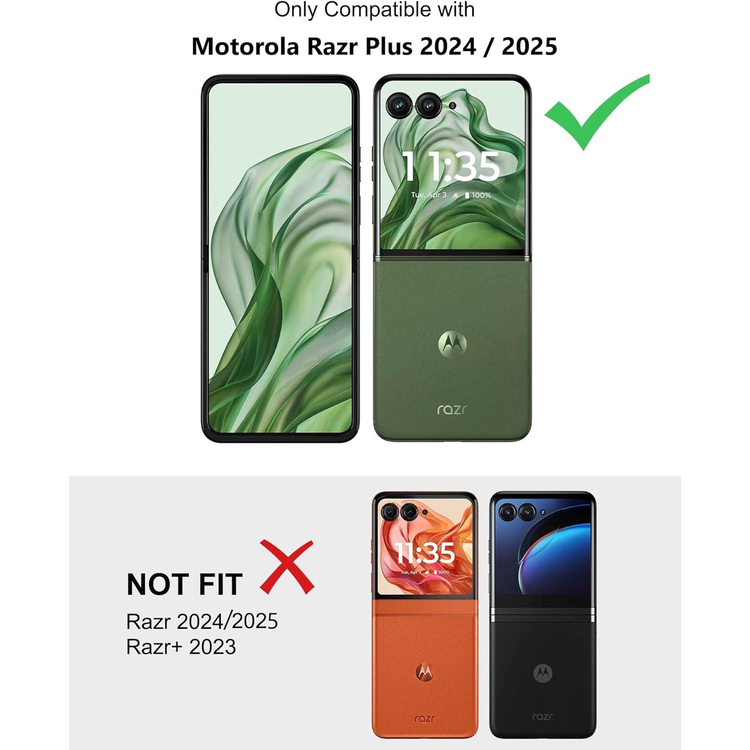 Entronix [Magnetic] Case Compatible with Moto Razr Plus 2025 - [Hard Back] Slim Clear