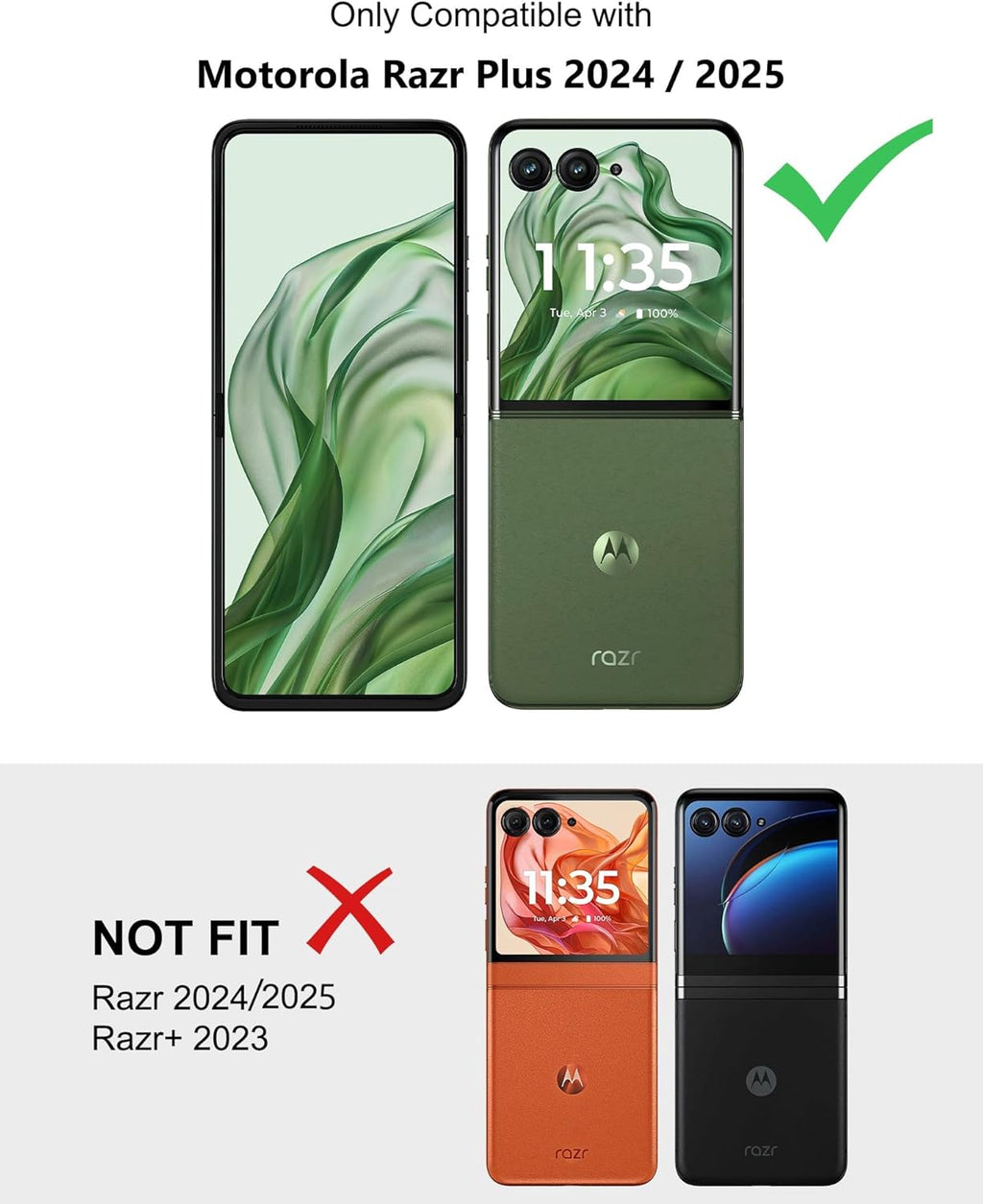 Entronix [Magnetic] Case Compatible with Moto Razr Plus 2025 - [Hard Back] Slim Clear