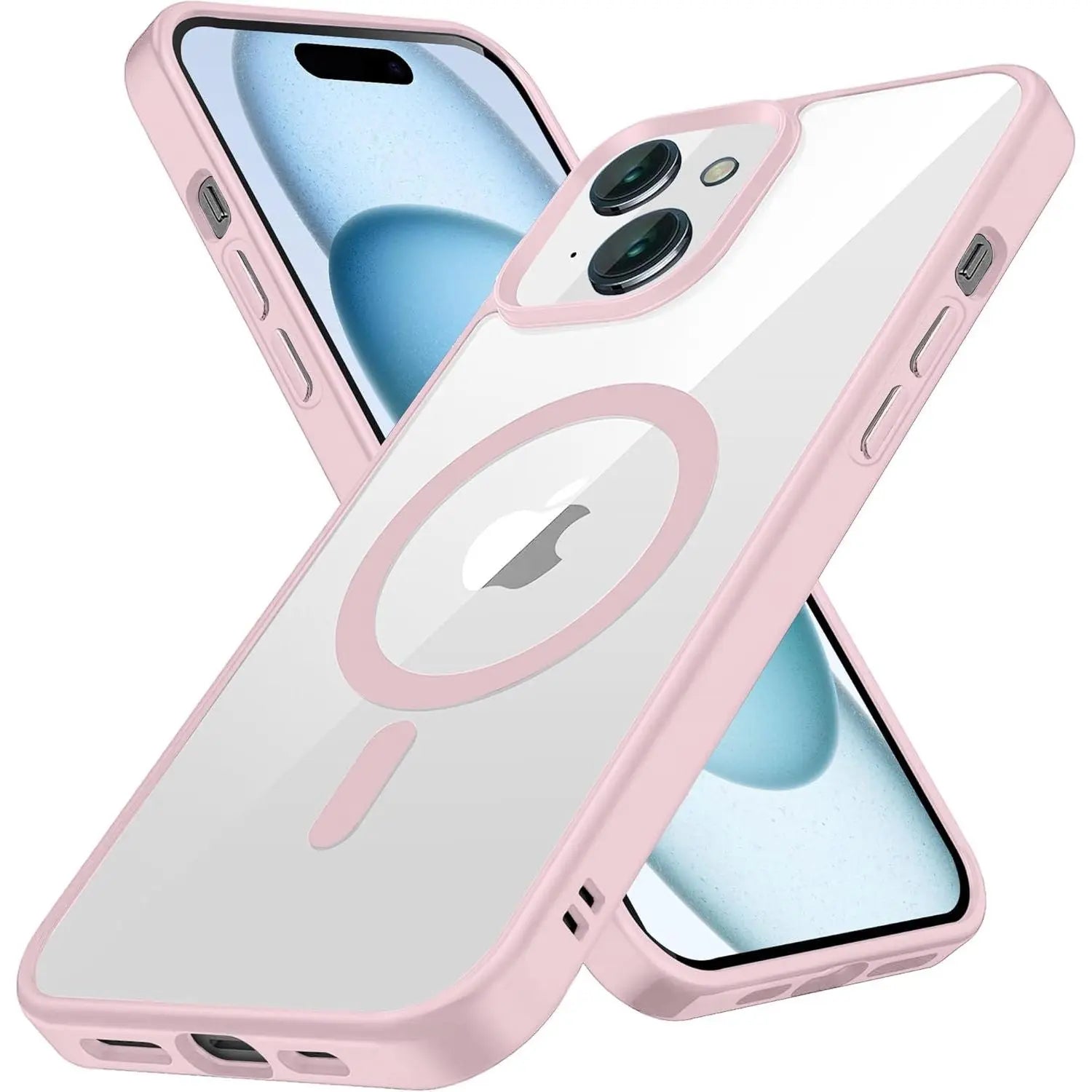 Entronix Pastel Clear Case for Apple iPhone 15, [Magnetic-Compatible] Clear Back Bumper Cover, - Entro Retail