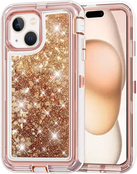 Entronix Heavy Duty Glitter Case for Apple iPhone 15 Plus, Triple-Layer & Full Protection, - Entro Retail