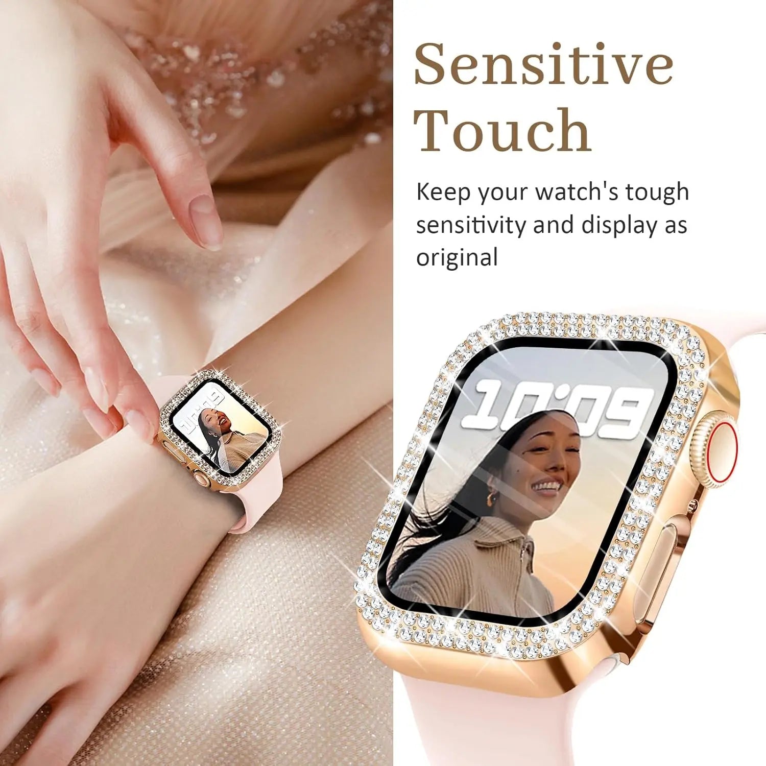 Entronix Case Compatible with iWatch Series Ultra (3rd/2nd/1st Gen), 49mm - Diamond Cover w/ Built-In Screen Protector - Entronix