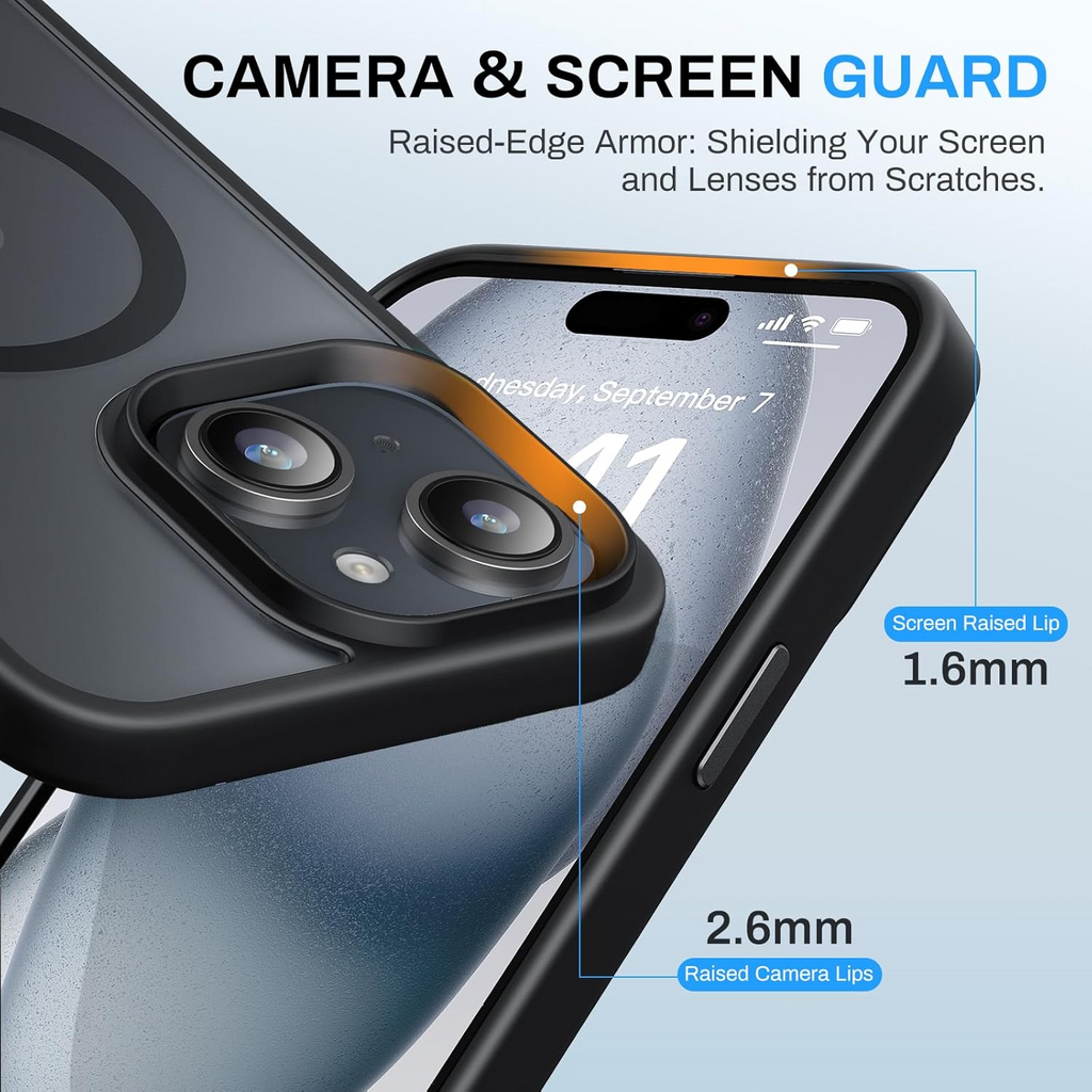 Entronix [Magnetic] Case Compatible with iPhone 15 Plus - Translucent Frosted Matte