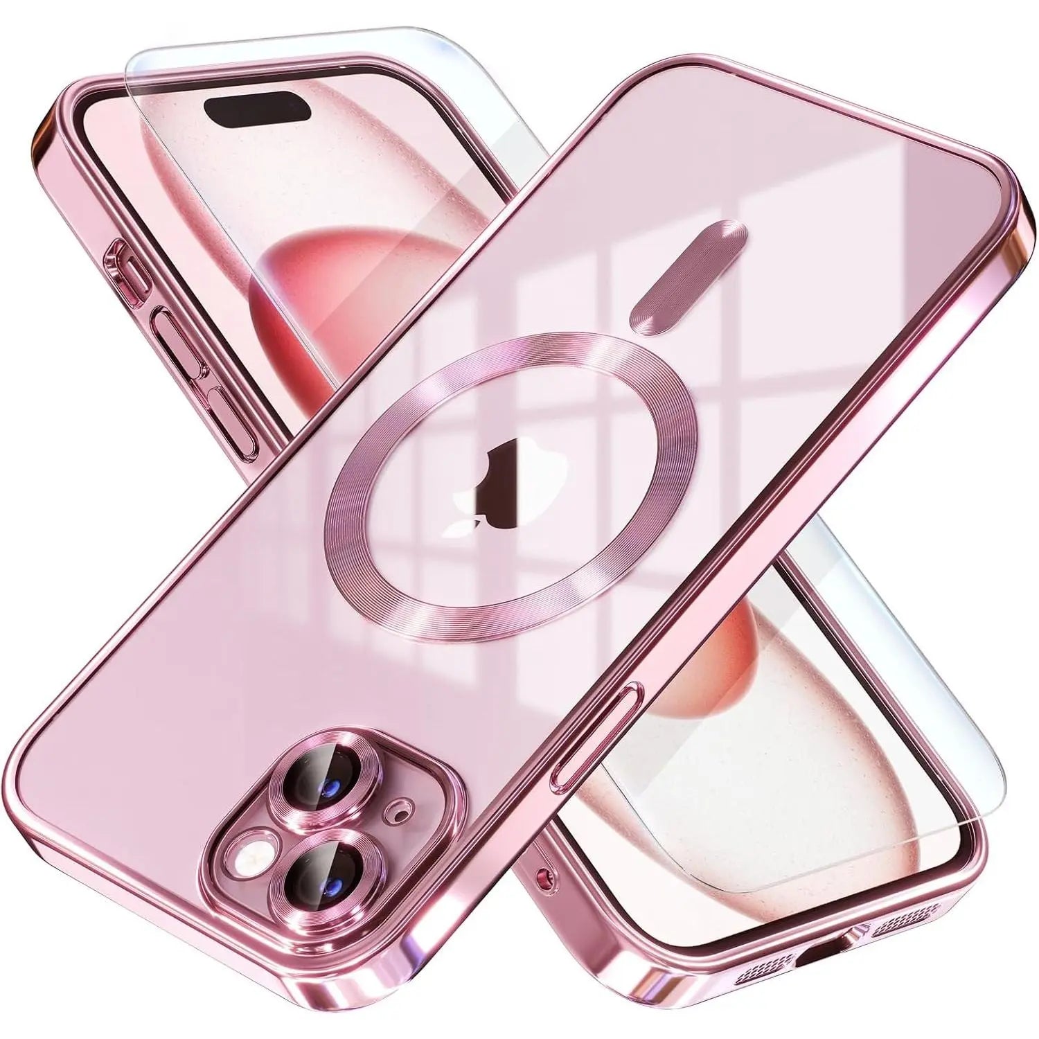 Entronix Bundle Compatible with iPhone 14 - [Magnetic] Luxury Glossy Case & 1 Clear Screen Protector - Entronix