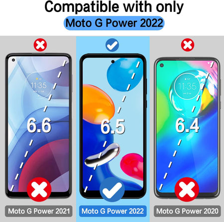 Entronix 3-in-1 Bundle for Motorola G Power 2022, Heavy Duty Case & 2 Clear Tempered Glass Screen Protectors - Entro Retail