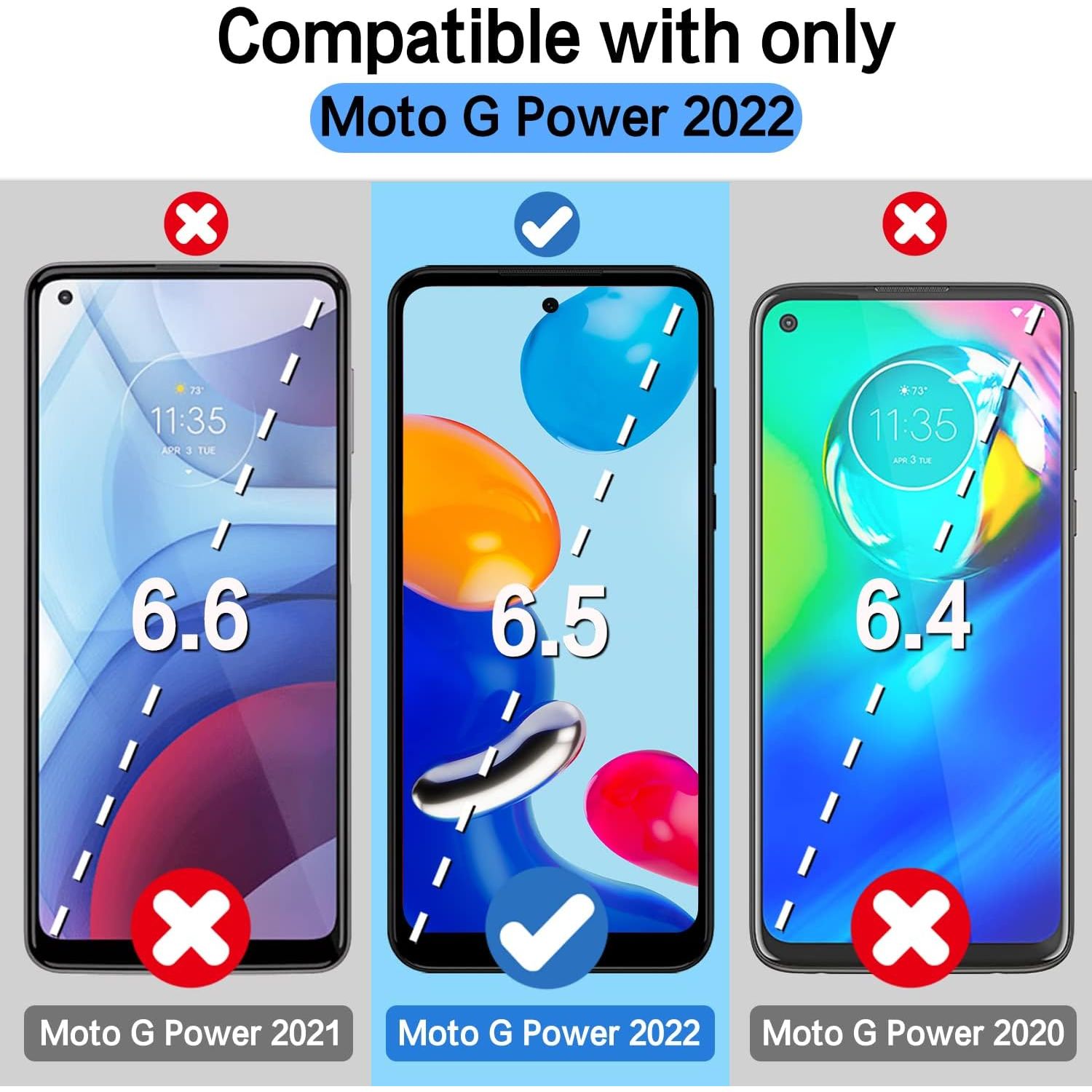 Entronix 2-Pack for Motorola G Power 2023, Clear Tempered Glass Screen Protector - Entro Retail