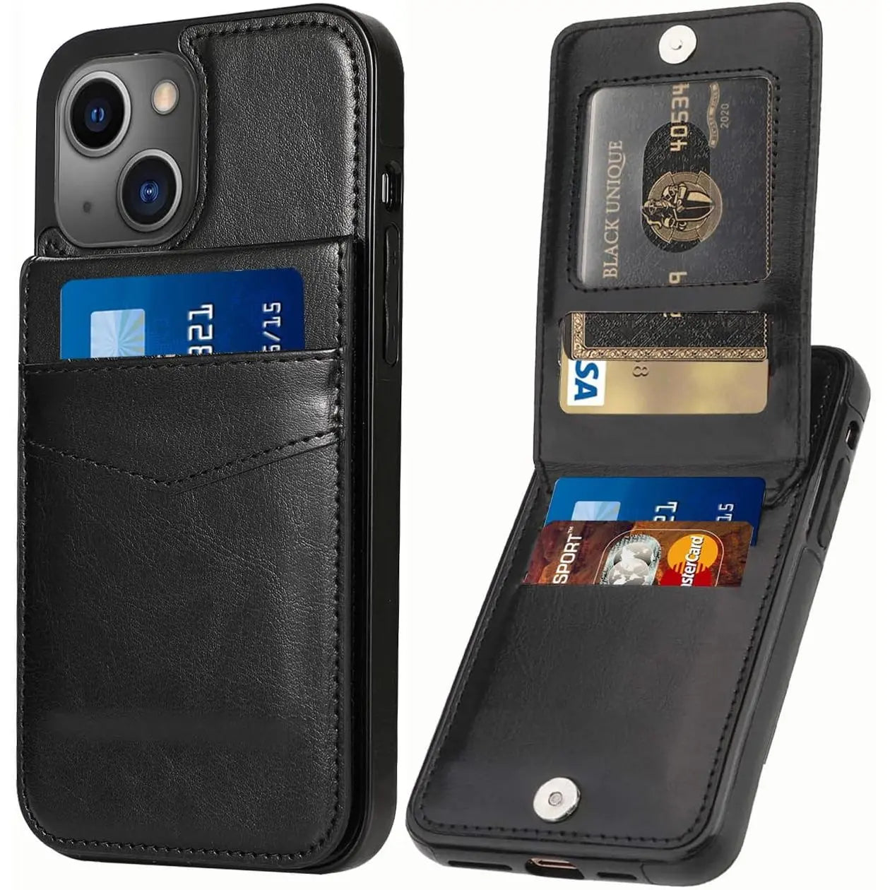 Entronix Slim Wallet Case for Apple iPhone 15 Plus, Leather Wallet & Card Holder Bumper Cover, - Entro Retail