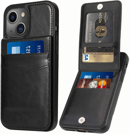 Entronix Slim Wallet Case for Apple iPhone 15 Plus, Leather Wallet & Card Holder Bumper Cover, - Entro Retail