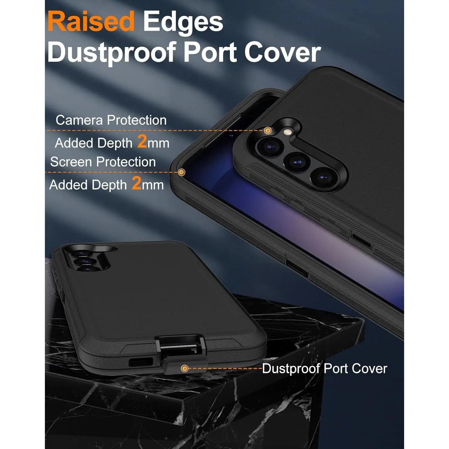 Entronix 2-in-1 Bundle for Samsung Galaxy A03s, Heavy Duty Case & Clear Tempered Glass Screen Protector, Full Protection & Easy Installation - Entro Retail