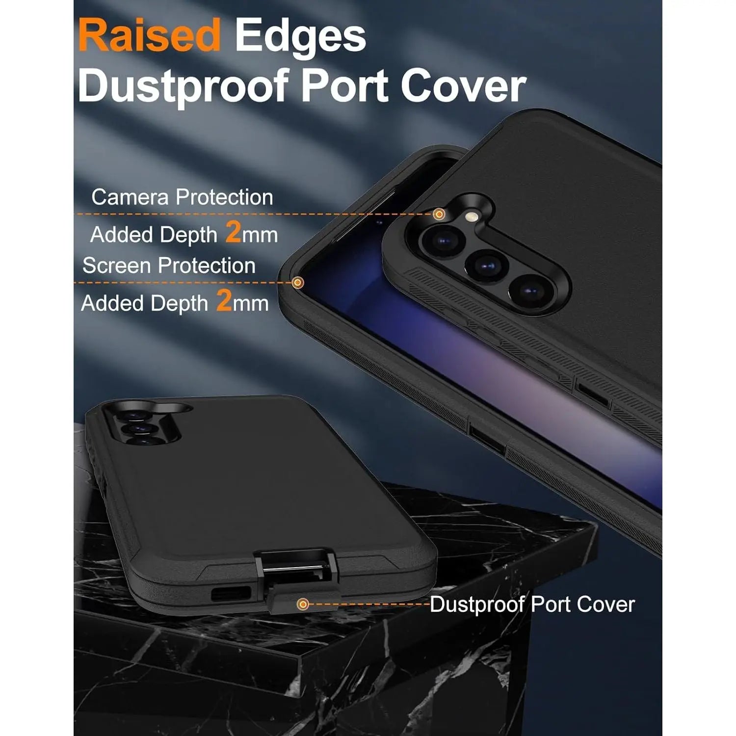 Entronix 2-in-1 Bundle for Samsung Galaxy S22, Heavy Duty Case & Clear Tempered Glass Screen Protector, Full Protection & Easy Installation - Entro Retail