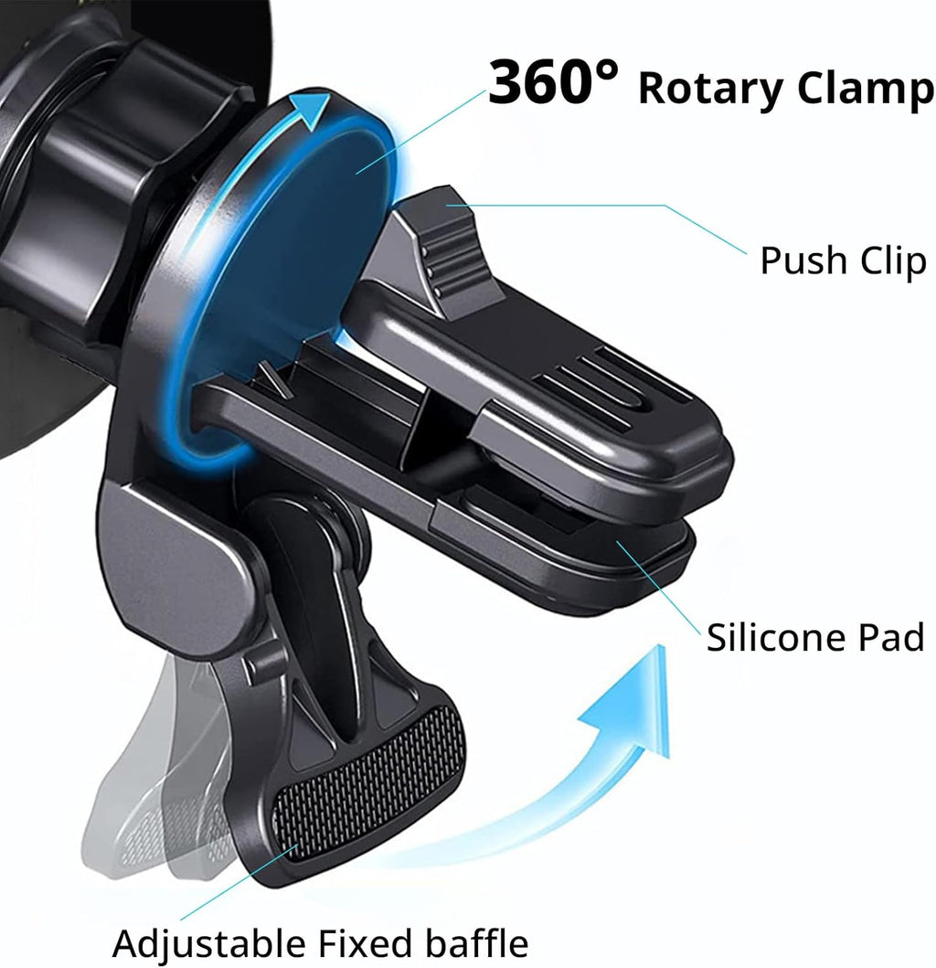 Entronix [Magnetic] Car Mount – Wireless Charging Holder, AC Vent or Suction Cup Style
