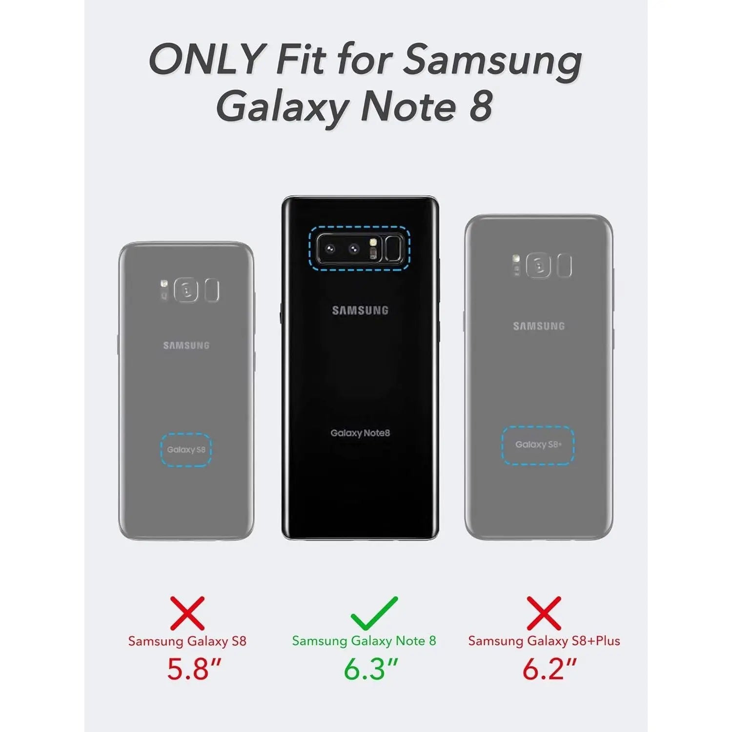 Entronix Heavy Duty Case for Samsung Galaxy Note 8, Triple-Layer & Full Protection, - Entro Retail