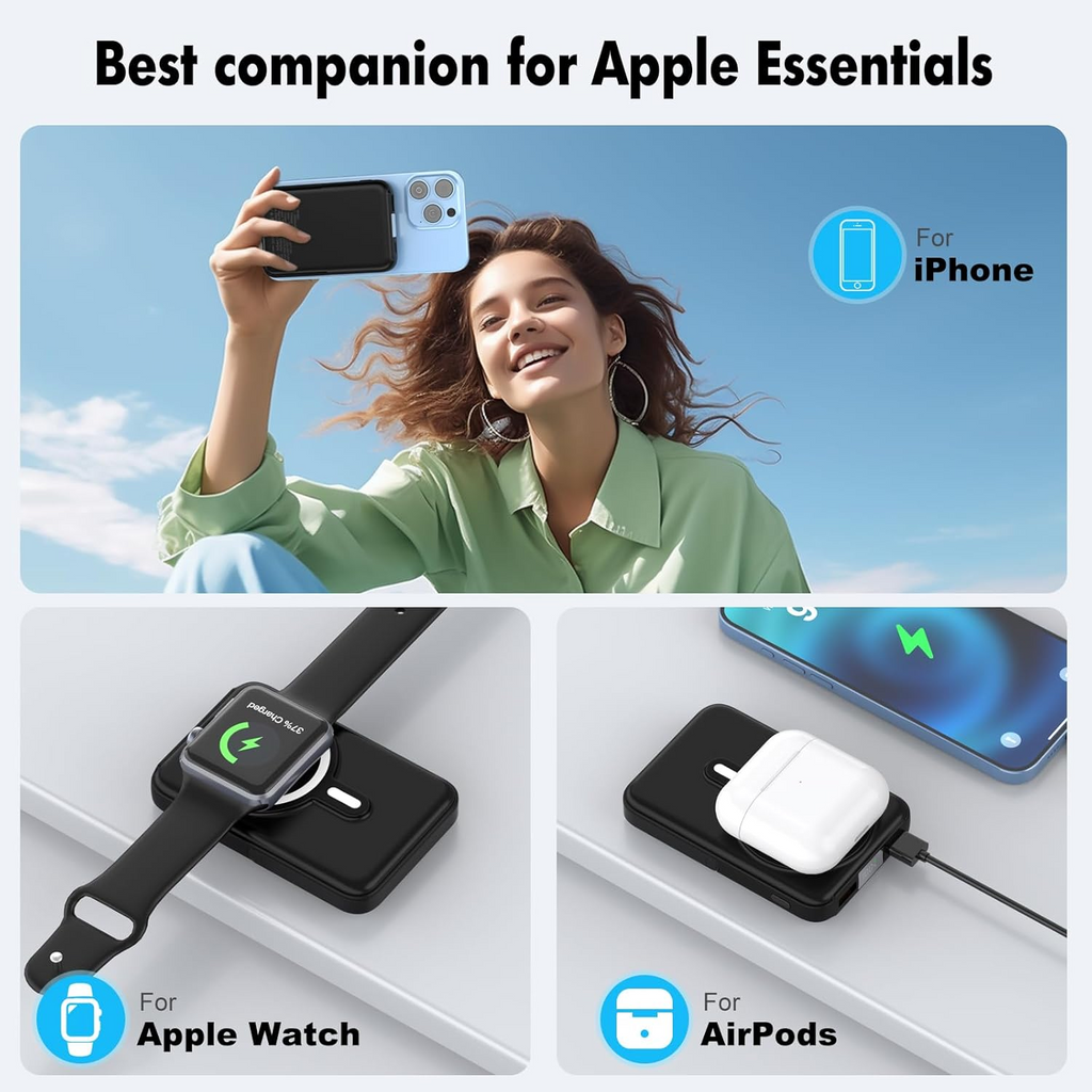 Entronix [Magnetic] Wireless Power Bank - 10000 mAh USB-C/iPhone/Android