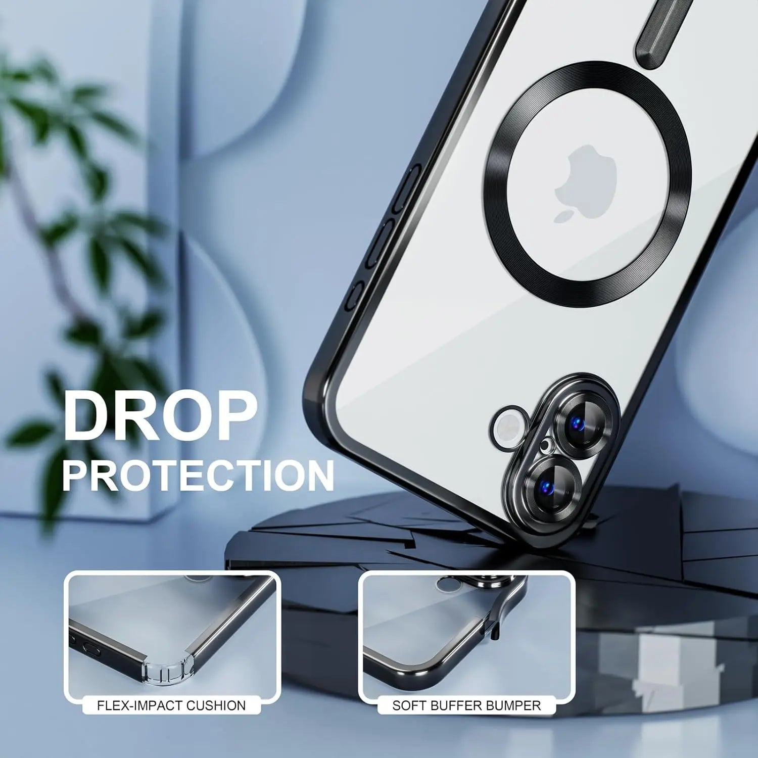 Entronix Bundle Compatible with iPhone 16 Plus - [Magnetic] Luxury Glossy Case & 1 Clear Screen Protector - Entronix
