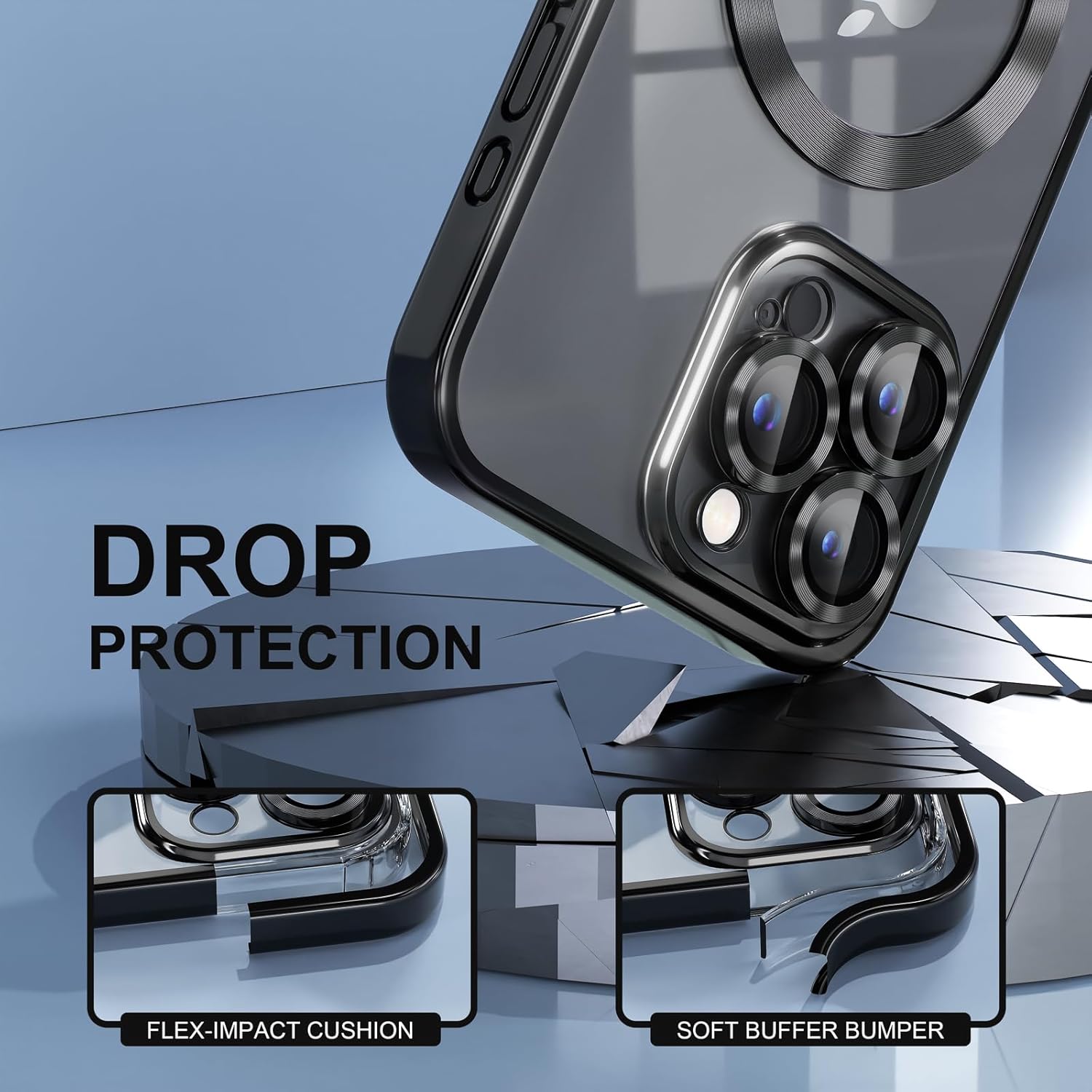 Entronix Bundle Compatible with iPhone 15 Pro Max - [Magnetic] Luxury Glossy Case & 1 Clear Screen Protector