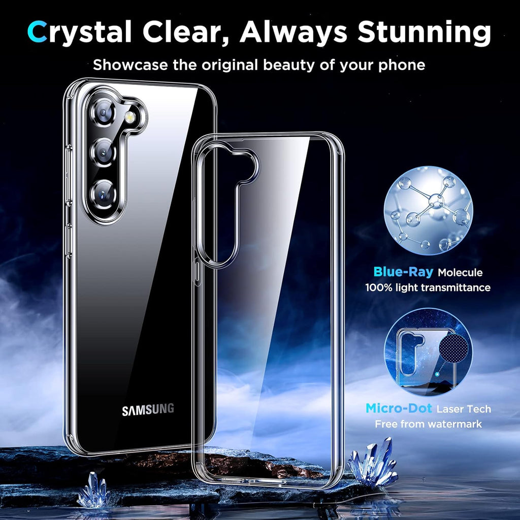 Entronix Clear Case for Samsung Galaxy S23 FE, Crystal Clear Transparent Bumper Cover - Entro Retail
