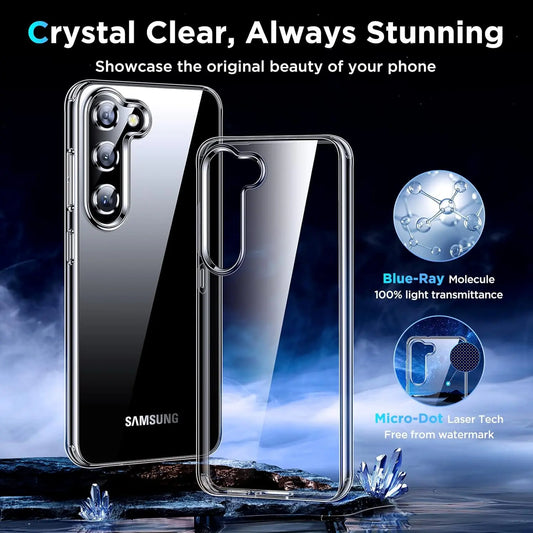 Entronix Clear Case for Samsung Galaxy S23 FE, Crystal Clear Transparent Bumper Cover - Entro Retail