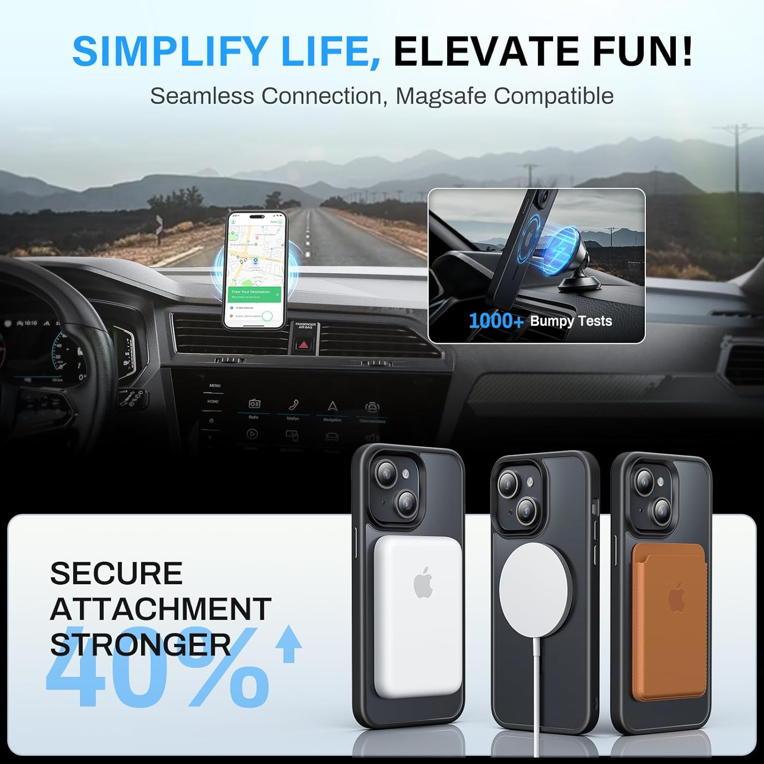 Entronix [Magnetic] Case Compatible with iPhone 15 - Translucent Frosted Matte - Entronix