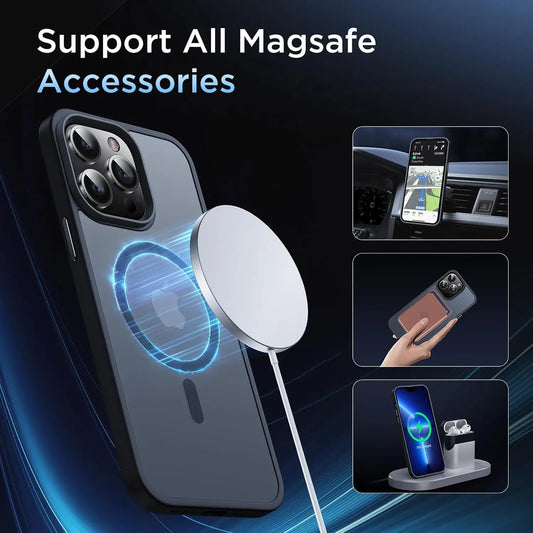 Entronix [Magnetic] Case Compatible with iPhone 14 Pro - Translucent Frosted Matte - Entronix