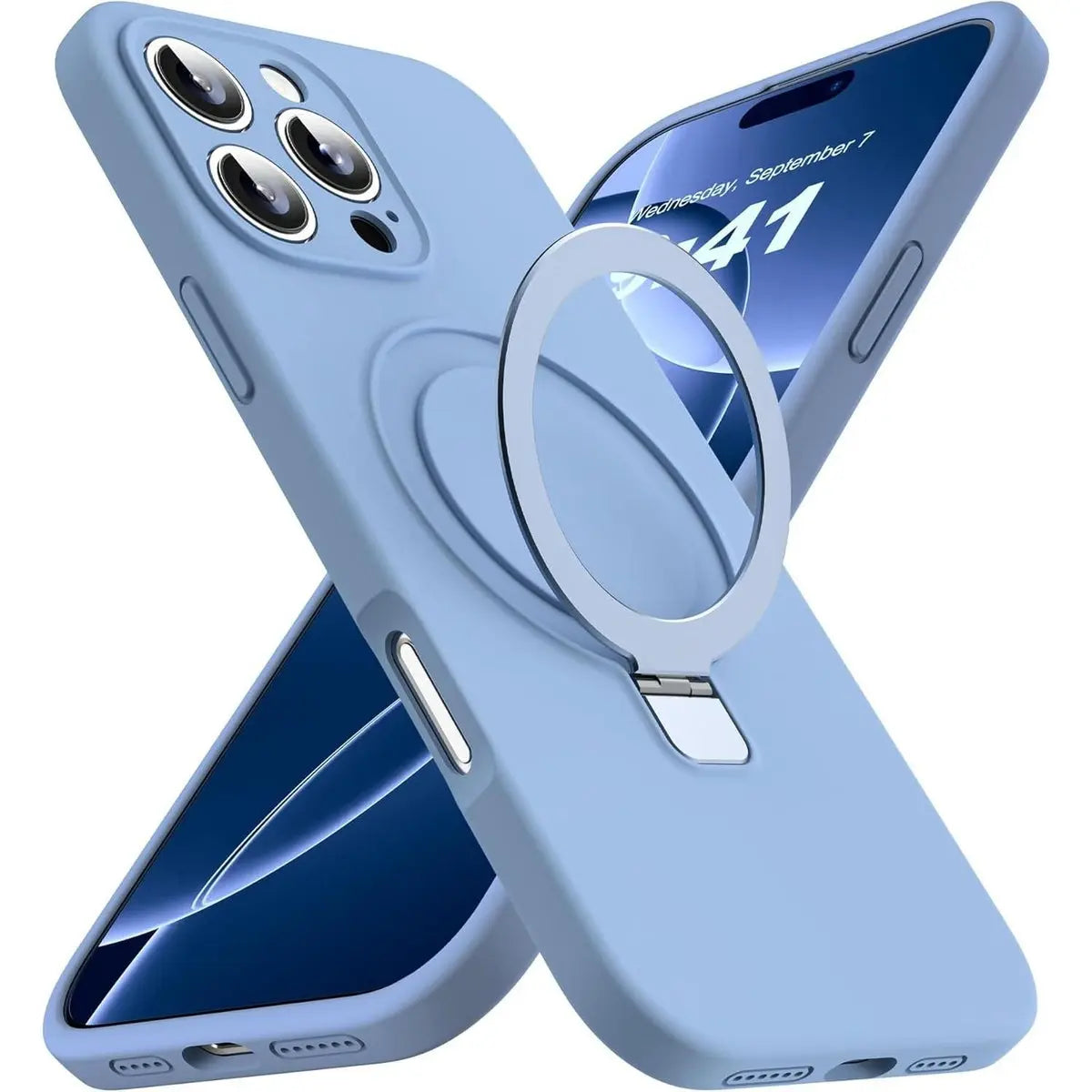i16 Pro Max MS Silicone Ring - Light Blue