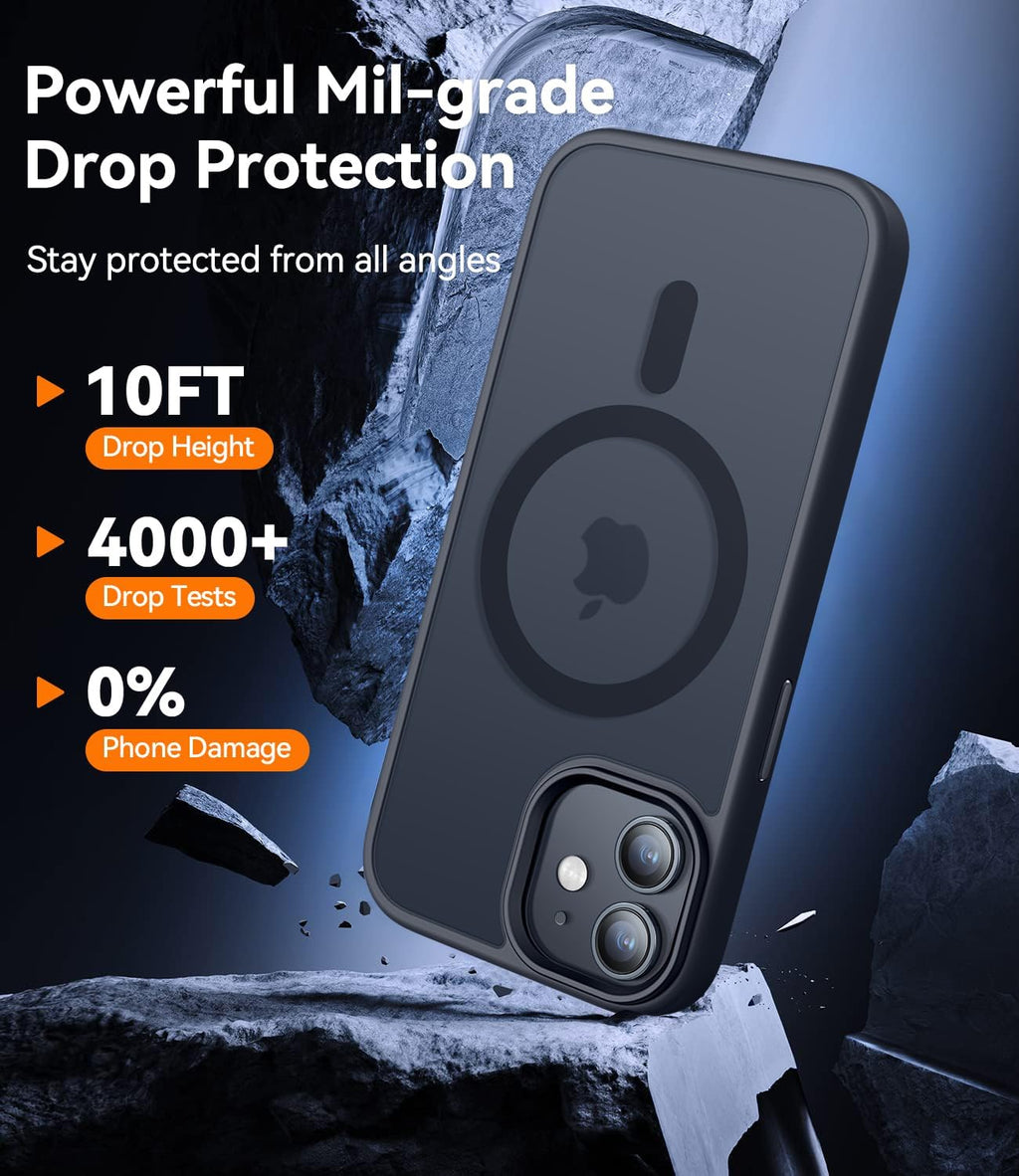 Entronix Sturdy Case for Apple iPhone 12/12 Pro, [Magnetic-Compatible] Matte Bumper Cover, - Entro Retail