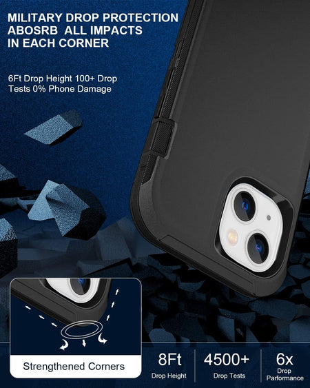 Entronix 3-in-1 Bundle for Apple iPhone 13 Mini, Heavy Duty Case & 2 Clear Tempered Glass Screen Protectors - Entro Retail