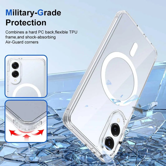 Entronix [Magnetic] Case Compatible with Galaxy S25 Edge - [Hard Back] Slim Clear - Entronix