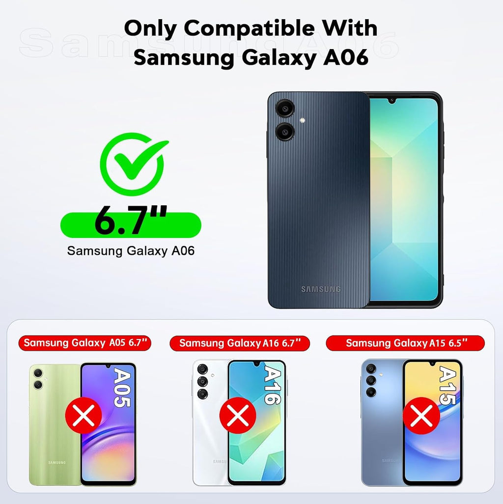 Entronix Bundle Compatible with Galaxy A06 - Heavy Duty Case & 2 Clear Screen Protectors