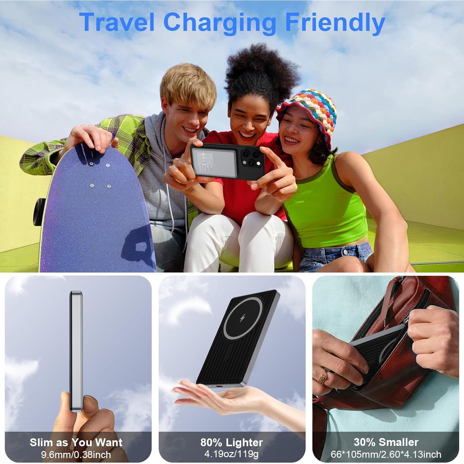 Entronix [Magnetic] Wireless Power Bank - 12000 mAh USB-C/iPhone/Android