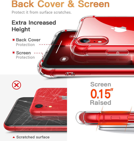 Entronix Clear Case for Apple iPhone XR, Crystal Clear Transparent TPU Bumper Cover - Entro Retail