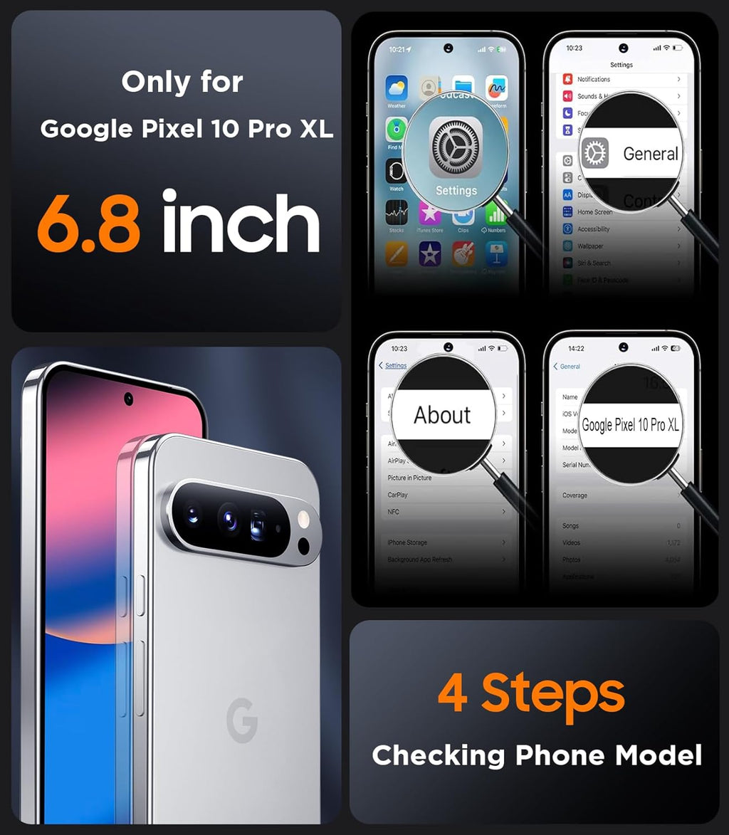 Entronix Case Compatible with Pixel 10 Pro XL - [Hard Back] Clear Cover